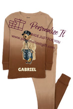 Load image into Gallery viewer, Boy Ombré Brown Bear Chanukah Pajamas