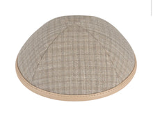 Load image into Gallery viewer, iKippah Plaid with Taupe Leather Rim
