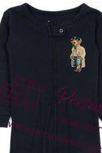 Load image into Gallery viewer, Baby Boy Navy Blue Bear Chanukah Pajamas