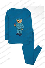 Load image into Gallery viewer, Teal Blue Chanukah Pajama Bear Pajamas