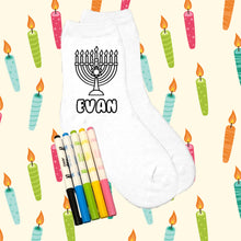 Load image into Gallery viewer, Color My Own Chanukah Socks