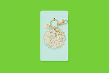 Load image into Gallery viewer, Keychain - Waves - Pearl + Gold Confetti