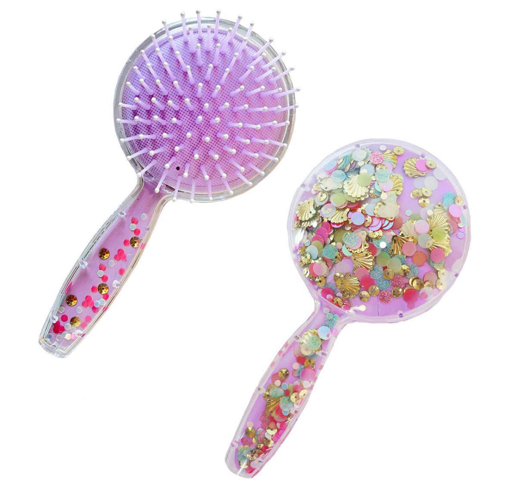 Lavender Round Confetti Hair Brush