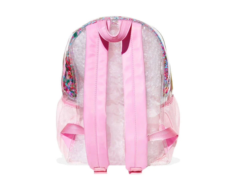 KIDS/ CONFETTI VINYL BACKPACK - Clear