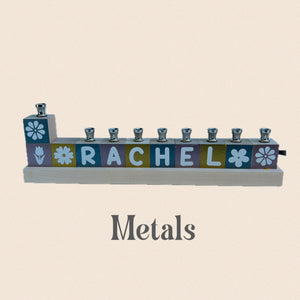 Wood Block Menorah