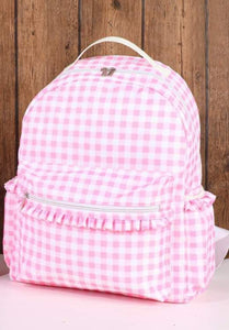 Gingham Nylon Backpack