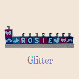Wood Block Menorah