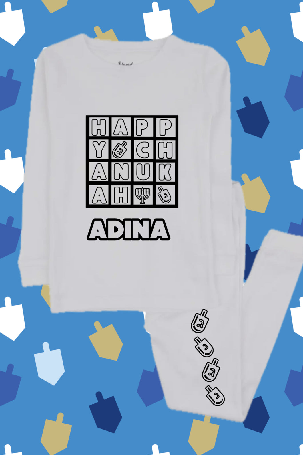 Color My Own Chanukah Grid Pajamas