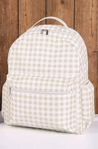 Gingham Nylon Backpack
