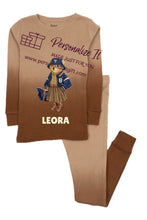 Load image into Gallery viewer, Girl Ombré Brown Bear Chanukah Pajamas
