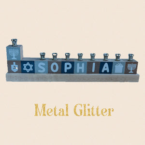 Wood Block Menorah