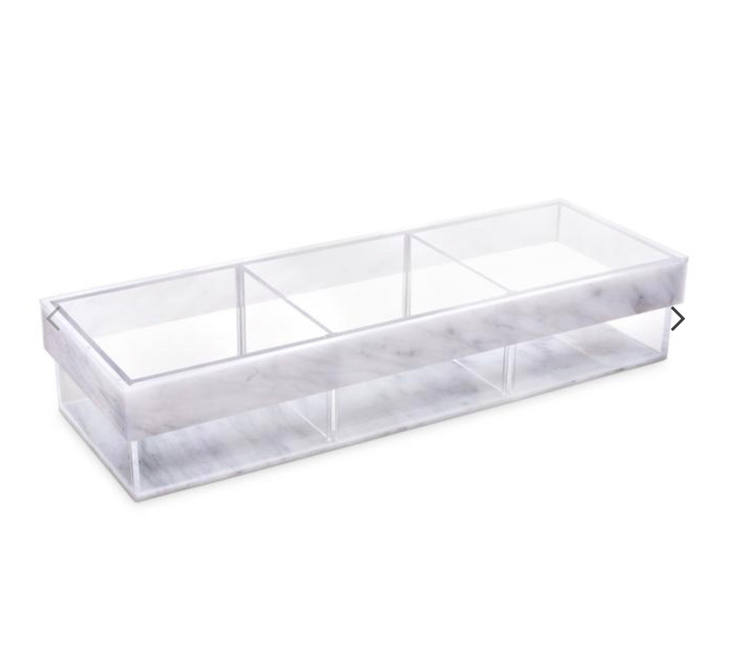 Marble Lucite Sectional Tray